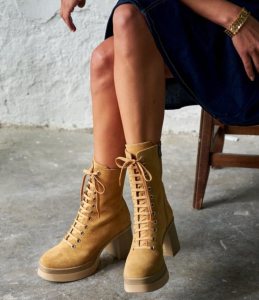 Дамски боти SILHOUETE BEIGE, бежов велур
