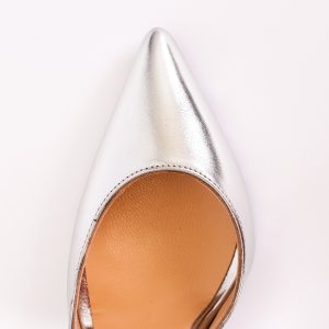 Дамски обувки IRIS SILVER, сребриста кожа, ток 100мм
