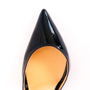 Дамски обувки IRIS, черен лак, ток 100мм