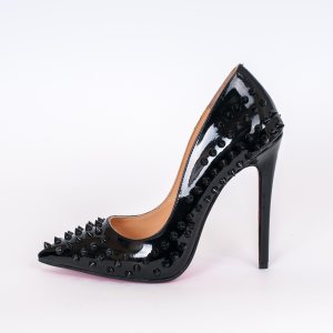 Дамски обувки SPIKES BLACK, черен лак, ток 120мм
