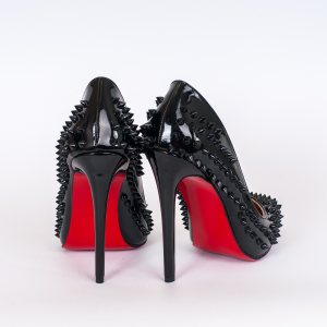 Дамски обувки SPIKES BLACK, черен лак, ток 120мм