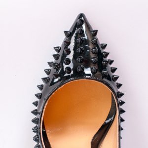 Дамски обувки SPIKES BLACK, черен лак, ток 120мм