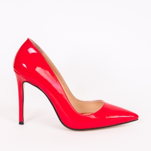 Дамски обувки CLASSIC RED, червен лак, ток 100мм