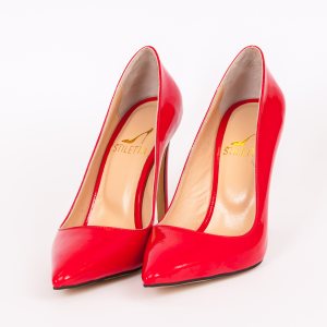 Дамски обувки CLASSIC RED, червен лак, ток 100мм