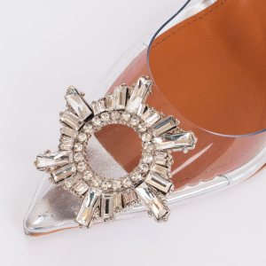 Дамски обувки PLEXI SILVER, сребрист, ток 100мм