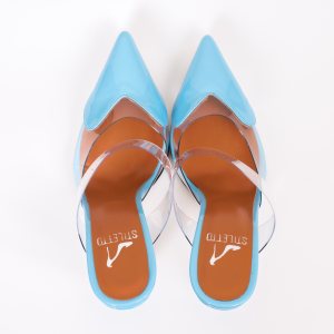 Дамски обувки LOVE HEART BLUE, син лак, ток 100мм