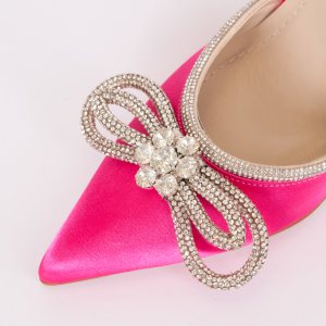 Дамски обувки CINDERELLA, розов сатен, ток 100мм