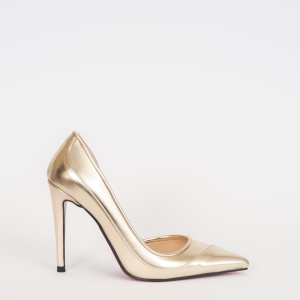 Дамски обувки PARIS NIGHT GOLD, златиста еко кожа, ток 105мм