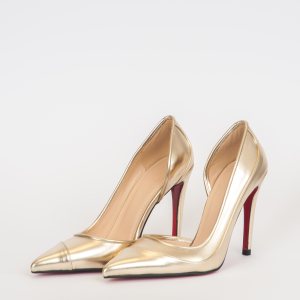 Дамски обувки PARIS NIGHT GOLD, златиста еко кожа, ток 105мм