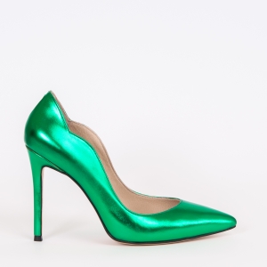 Дамски обувки LOVE NEON, зелена еко кожа, ток 105мм