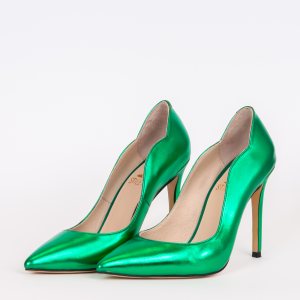 Дамски обувки LOVE NEON, зелена еко кожа, ток 105мм