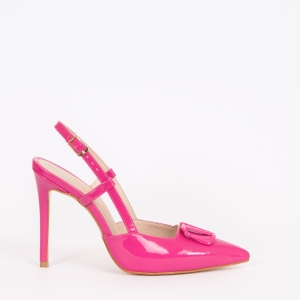 Дамски обувки V-LOGO PINK, розов лак, ток 105мм