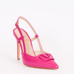 Дамски обувки V-LOGO PINK, розов лак, ток 105мм
