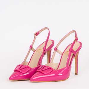 Дамски обувки V-LOGO PINK, розов лак, ток 105мм